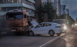 Small car hits truck after big rig accident in Toledo